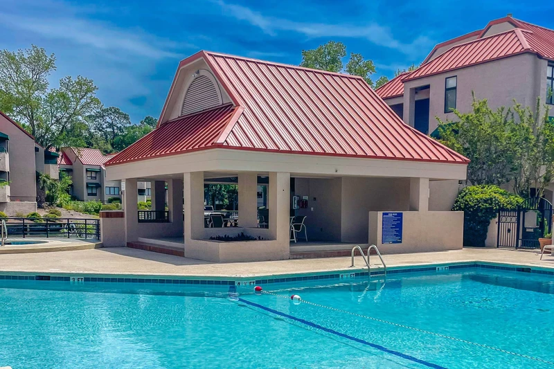 There is also a covered area near the community pool and hot tub if you need a shady retreat.