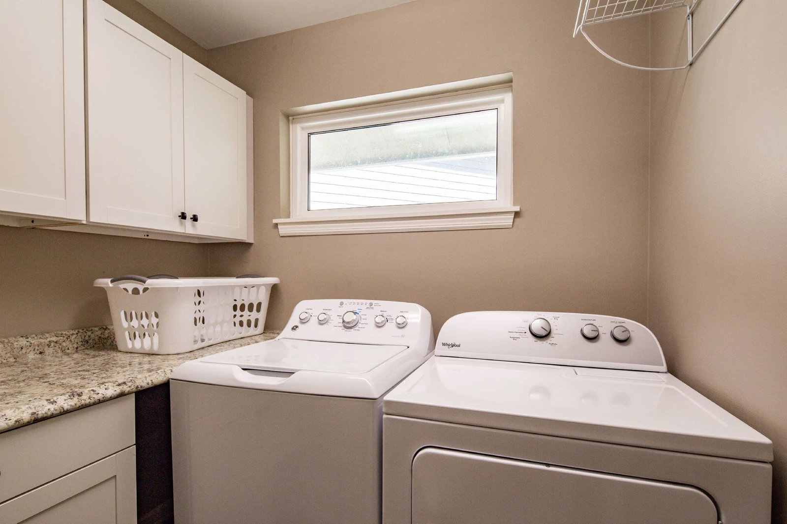 There is a washing machine and dryer available for your use.