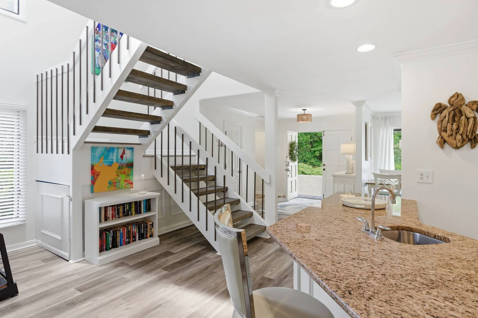Open staircase leading to upper level