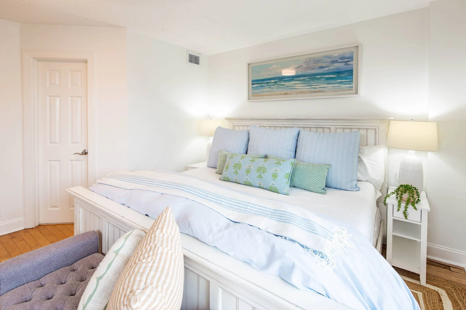 The guest suite also has an en suite bathroom (accessible through the door in this photo).