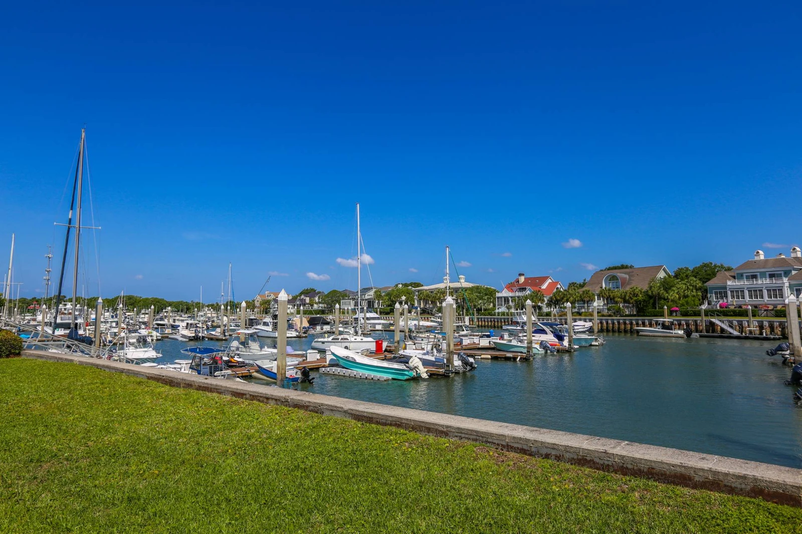 Enjoy these soothing views of the boats in the marina.