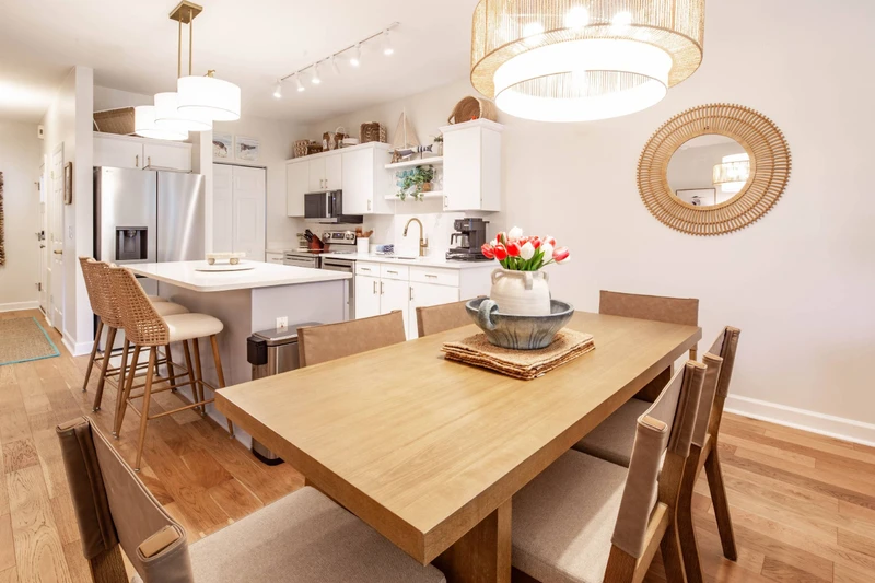 There's plenty of room to prepare and enjoy your meals in this beautiful villa.