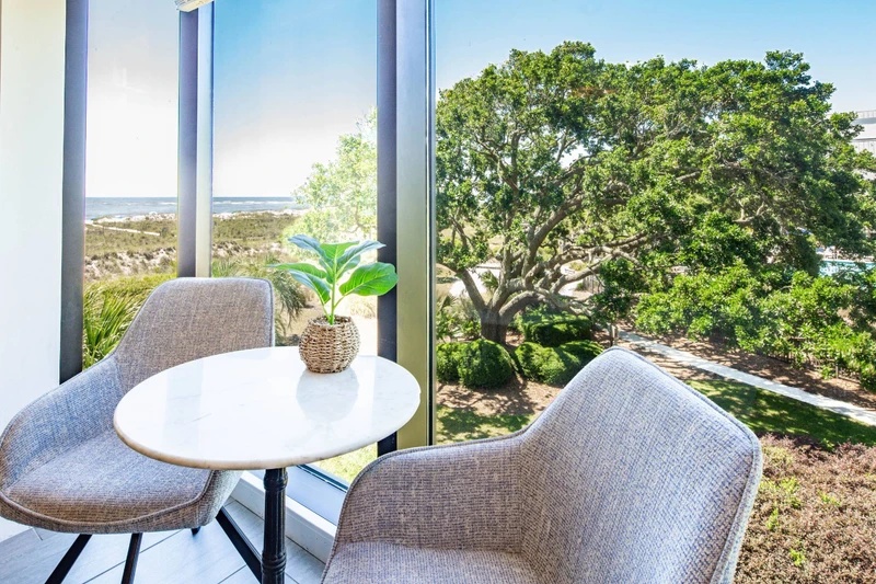 The ocean views from these windows near the dining table are incredible.