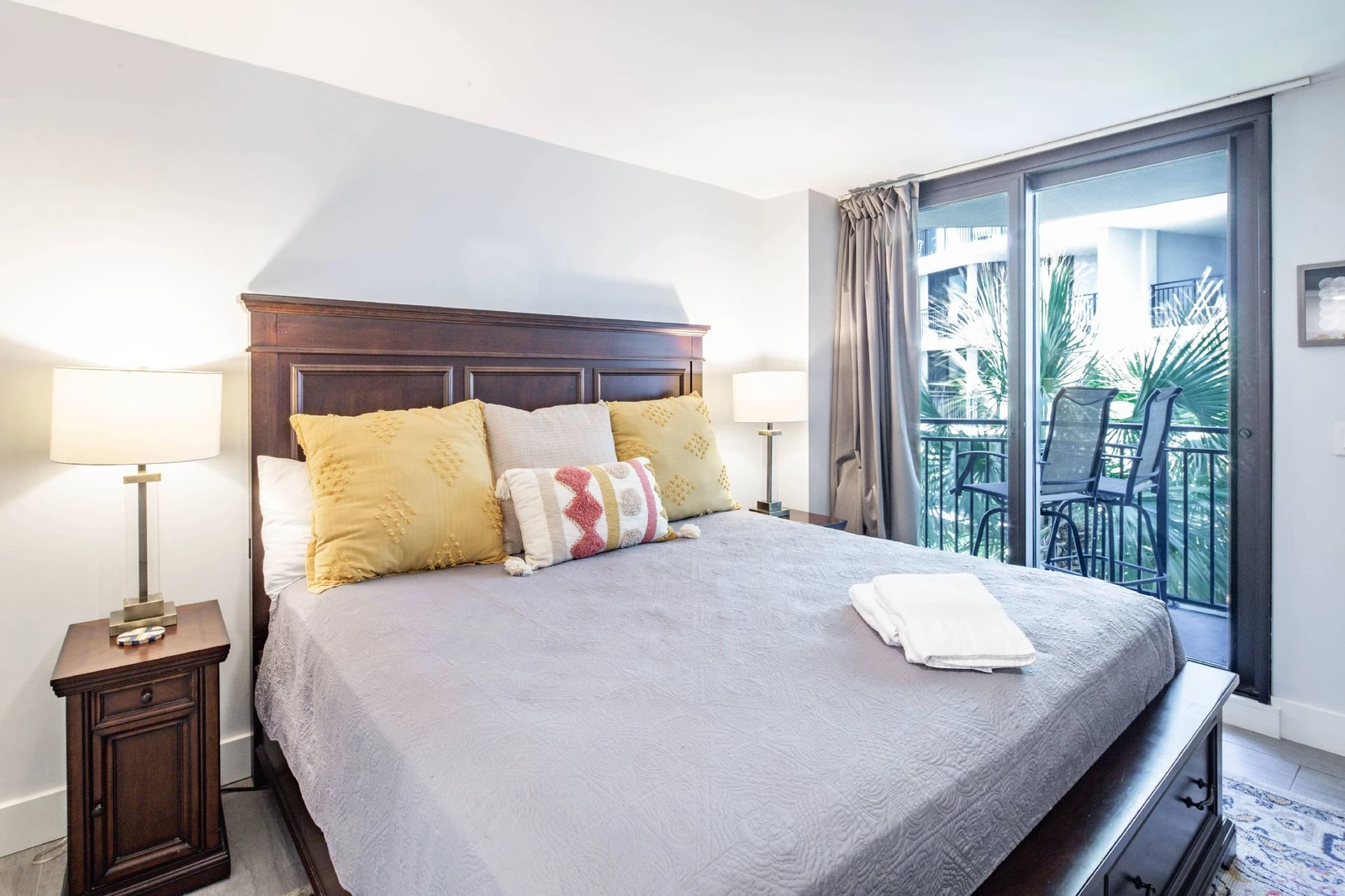 The king suite also has sliding door access to a balcony.