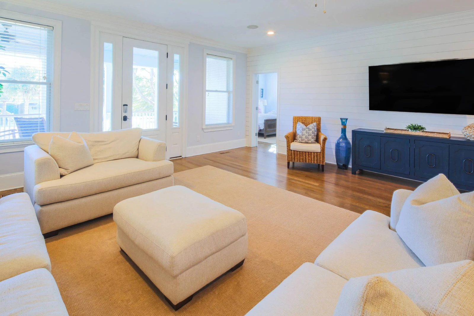 There's also a wall-mounted TV in the lower level family room.