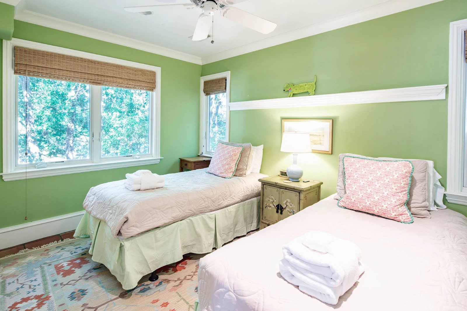 Each of the beds will be made in advance of your arrival with freshly laundered sheets.